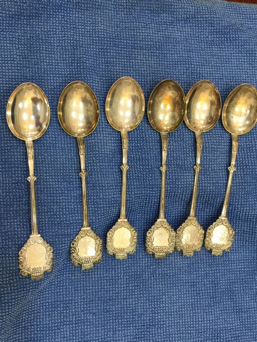 Srebrne lyzeczki kolekcjonerskie  6szt.