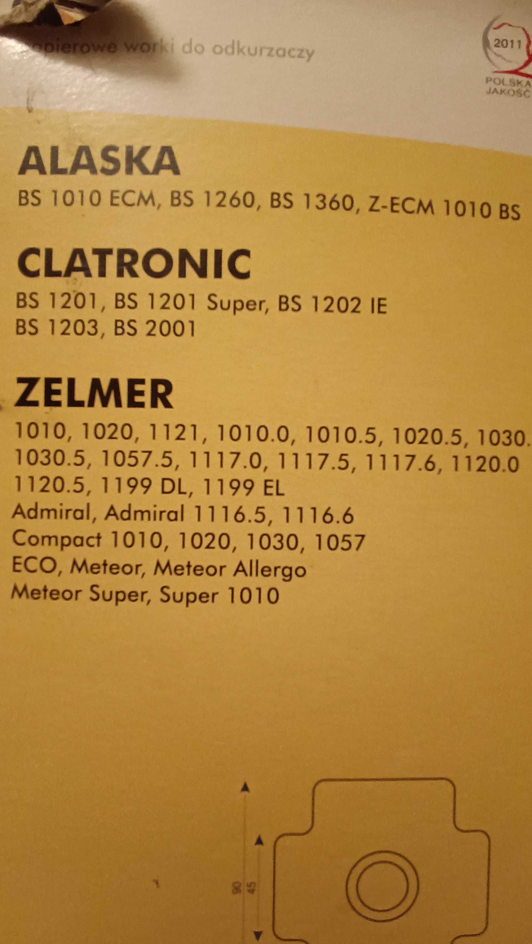 Worki do odkurzacza Zelmer Alaska Clatronic 7 szt