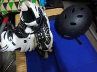 Patins em linha tamanho 36 + capacete