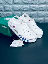 Женские кроксы Crocs шлёпанцы белого цвета крокс 36-41