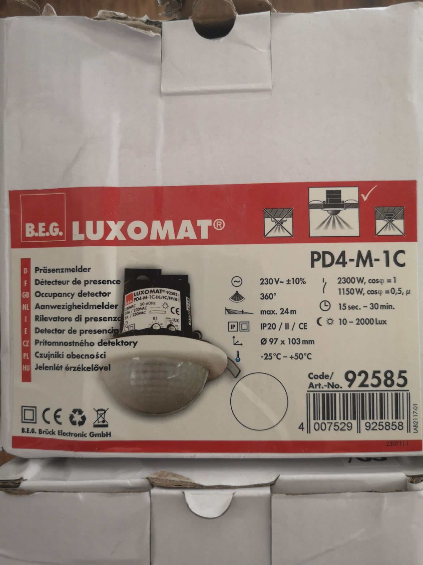 Czujnik obecności 2sztuki Luxomat PD4-M-1C