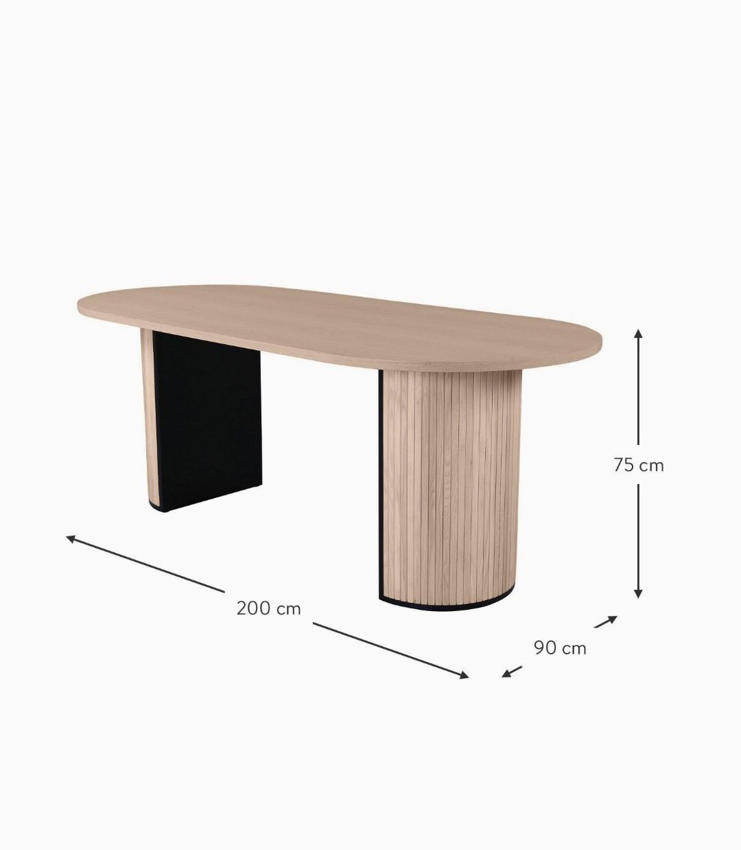 Owalny stół Bianca 200x90 Westwing Collection super cena!!
