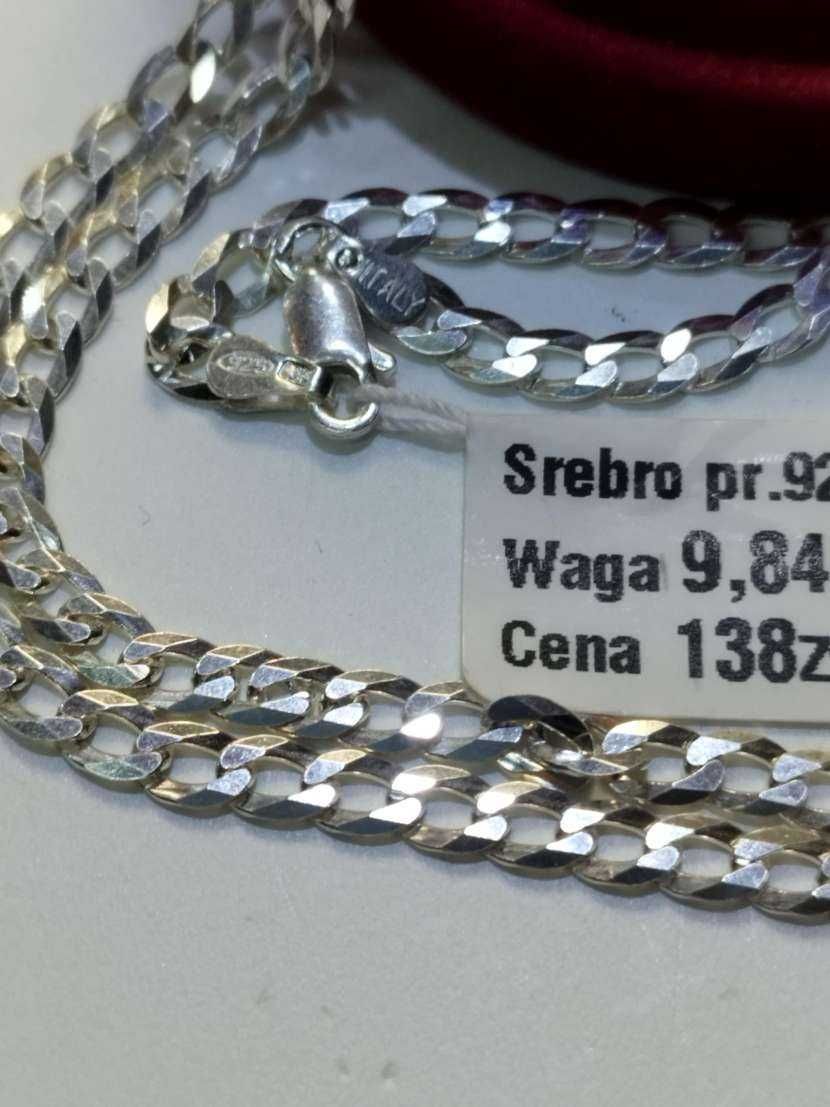 Nowy srebrny łańcuszek pancerka  , p 925, Lombard Madej sc