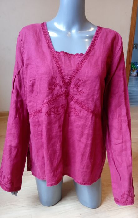 Eddie Bauer, lniana koszulowa bluzka M