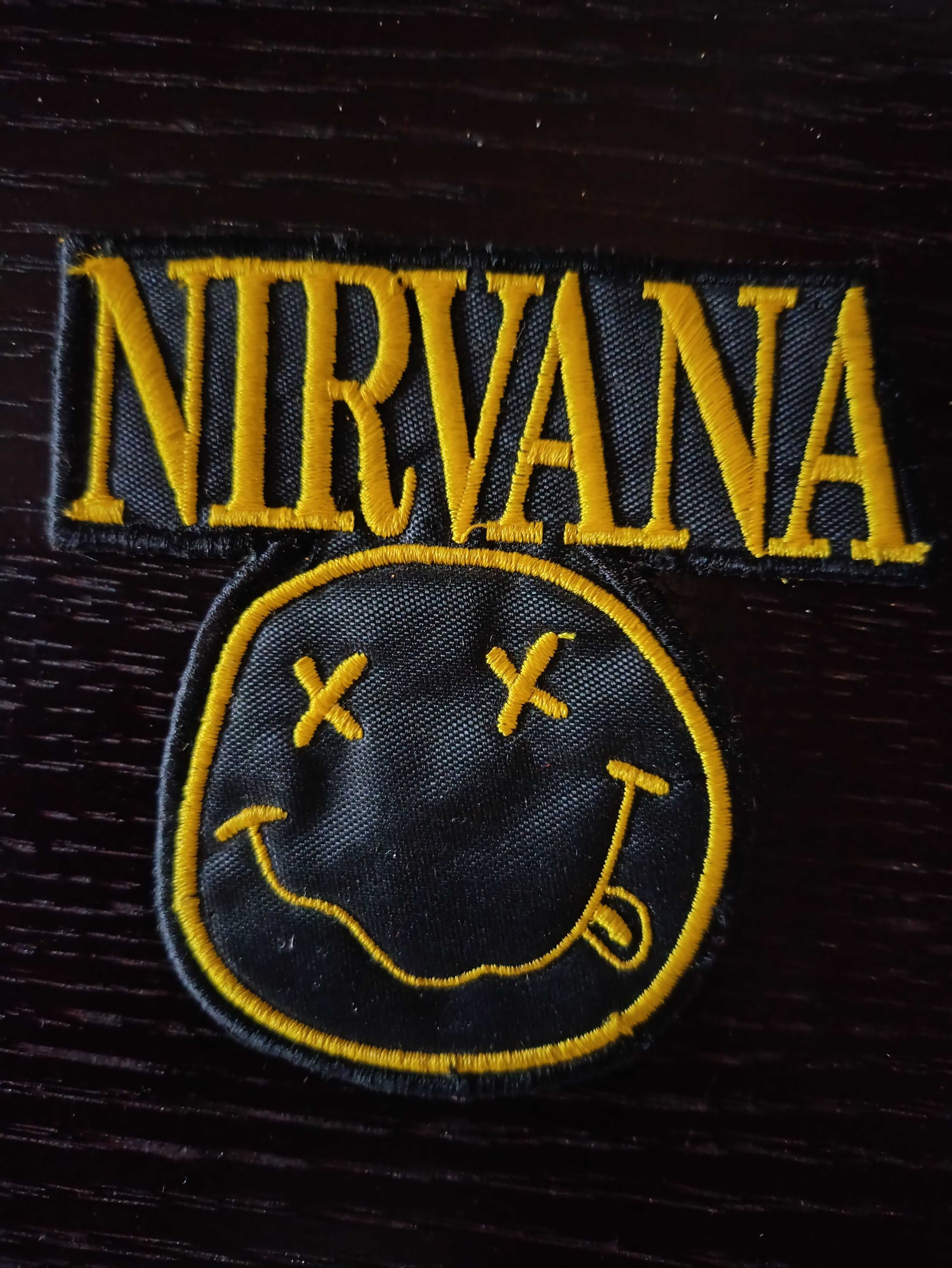 Duża naszywka Nirvana Smile Nowa do prasowania y2k 90s Kurt Cobain