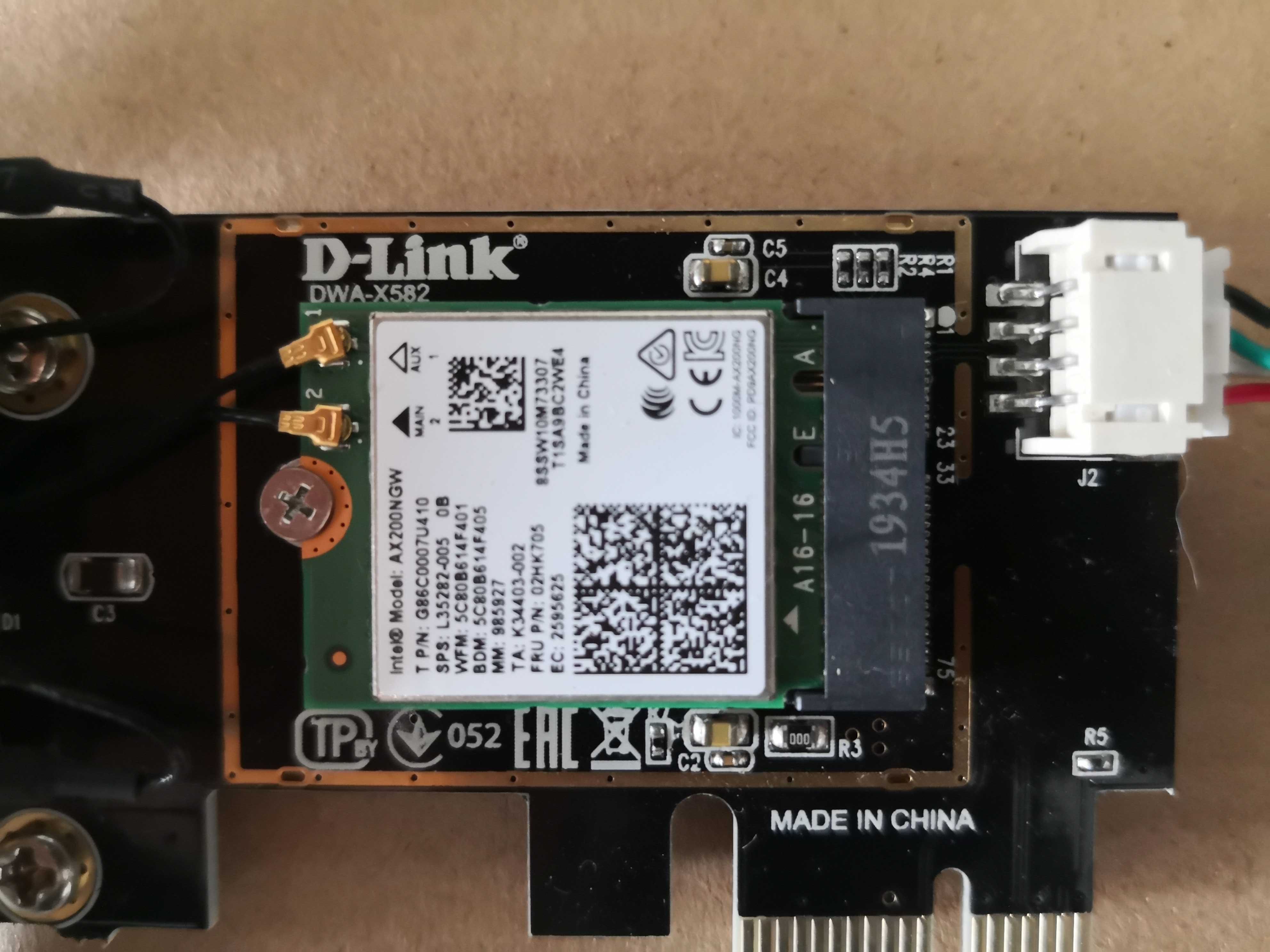 Wi-Fi-адаптер/bluetooth D-Link DWA-X582 AX3000 PCI Express