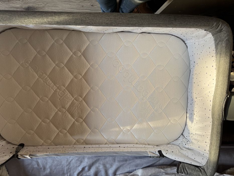 Kinderkraft łóżeczko dostawne NESTE UP GREY MELANGE+materac