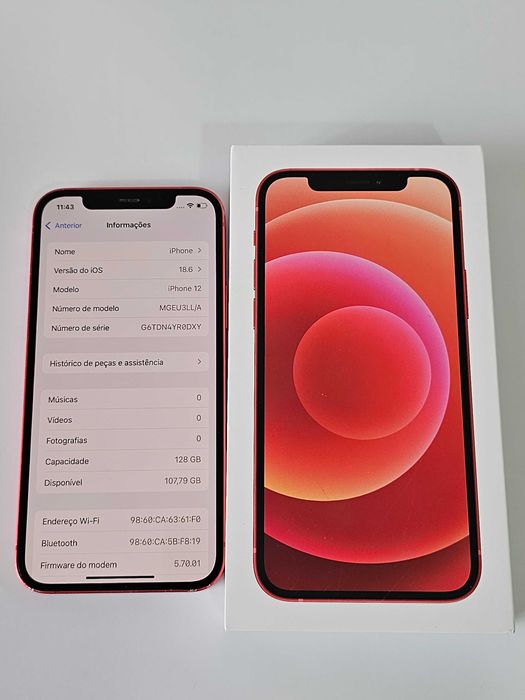 Iphone 12 128Gb 75% Bateria.  Ótimo estado.
