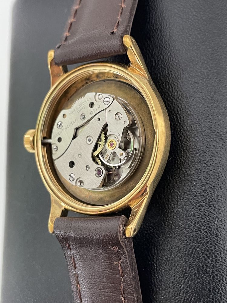 Relógio Vintage Oris Pointer Date Mostrador Preto e Caixa Dourada