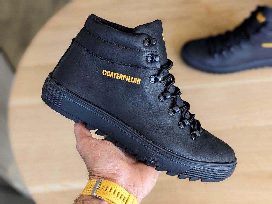 Чоловічі зимові черевики CATERPILLAR Шкіра кроссовки мужские зимние ко