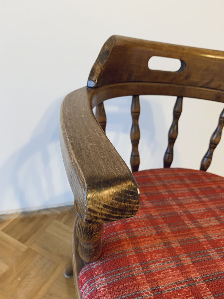 Drewniane krzesło Drewniany Fotel gabinetowy styl secesyjny wysyłka