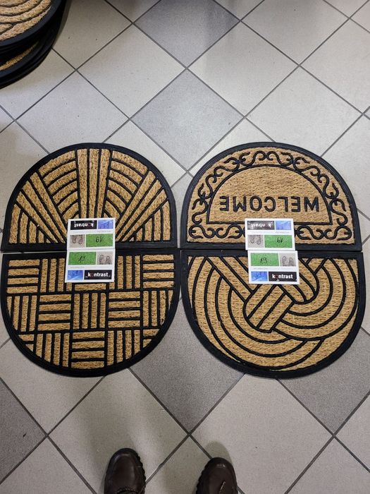 Wycieraczka kokosowa z gumą 40x60 różne wzory mocna twarda