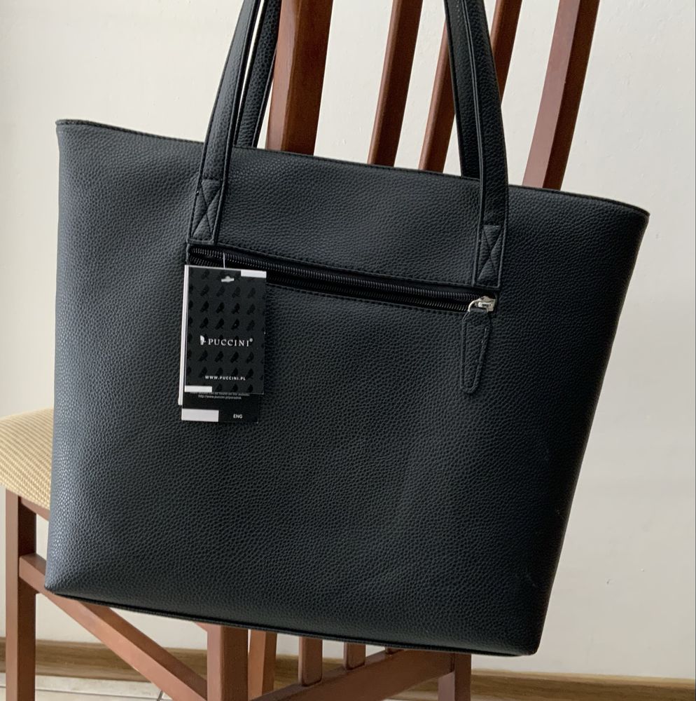 Torebka damska czarna  PUCCINI Shopper