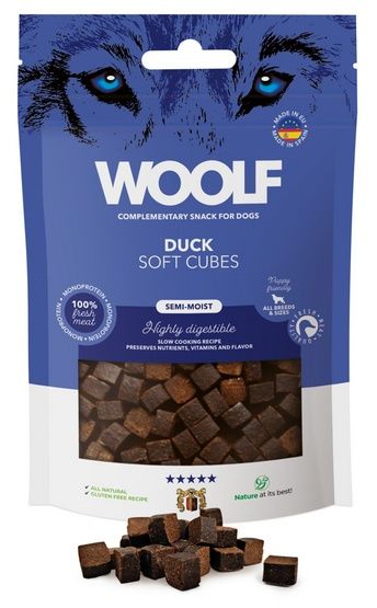 Miękki i zdrowy przysmak monoproteinowy dla psa Woolf 85% Kaczka 100g