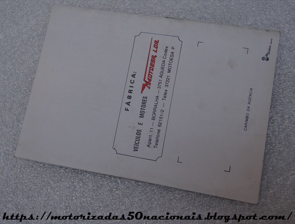 Manual do Ciclomotor Motoesa / EFS / Puch (artigo de colecionador)