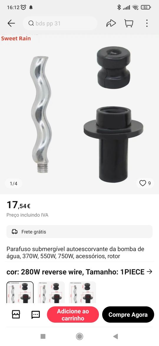 Bomba de Água Submersível Marca IBO (70m)