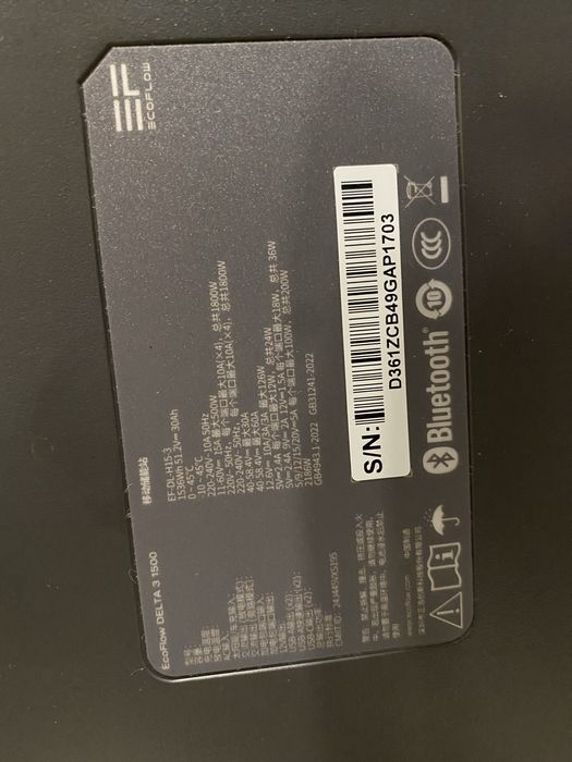 EcoFlow Delta 3 cn 1500  1538Вт*год