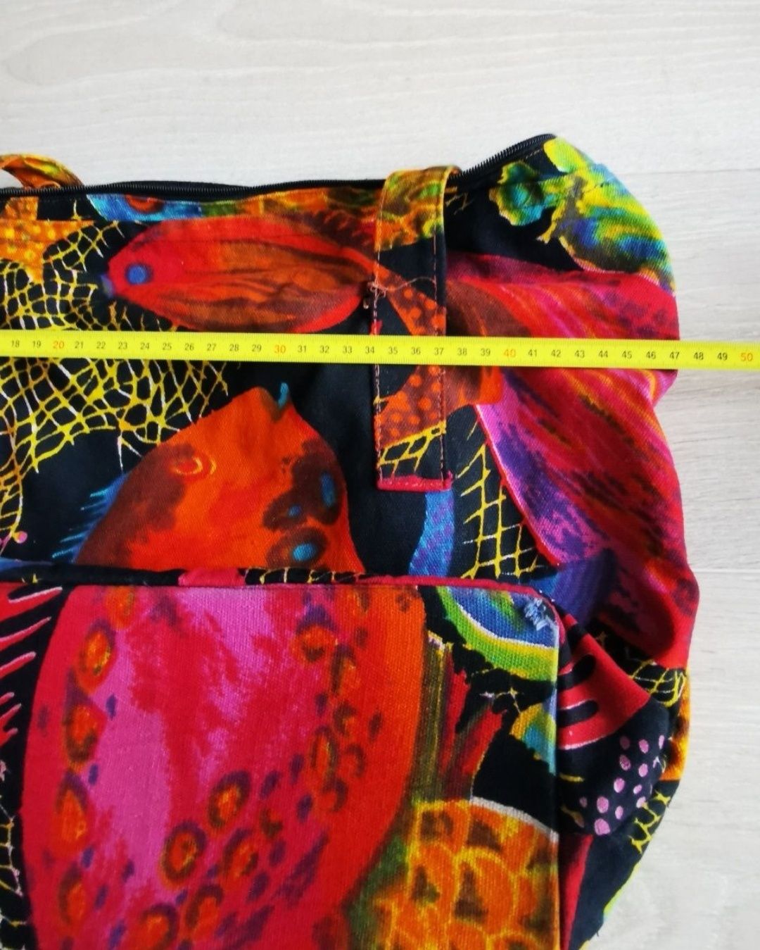 Kolorowa torba na lato płócienna jak Desigual 47 x 33 cm