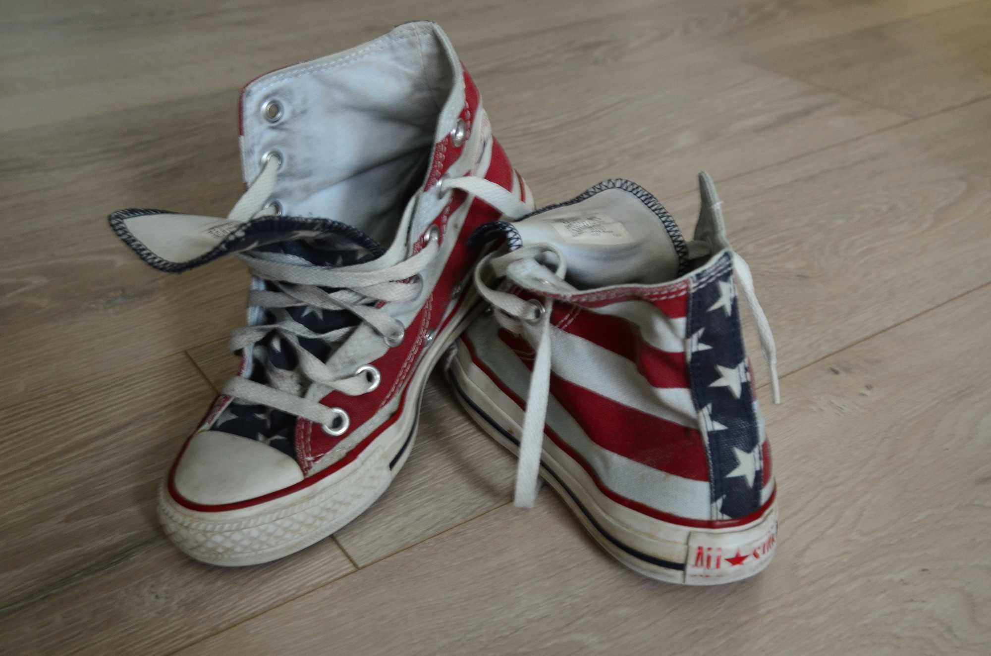 Trampki Converse buty dziecięce, młodzieżowe rozm. 36 flaga USA