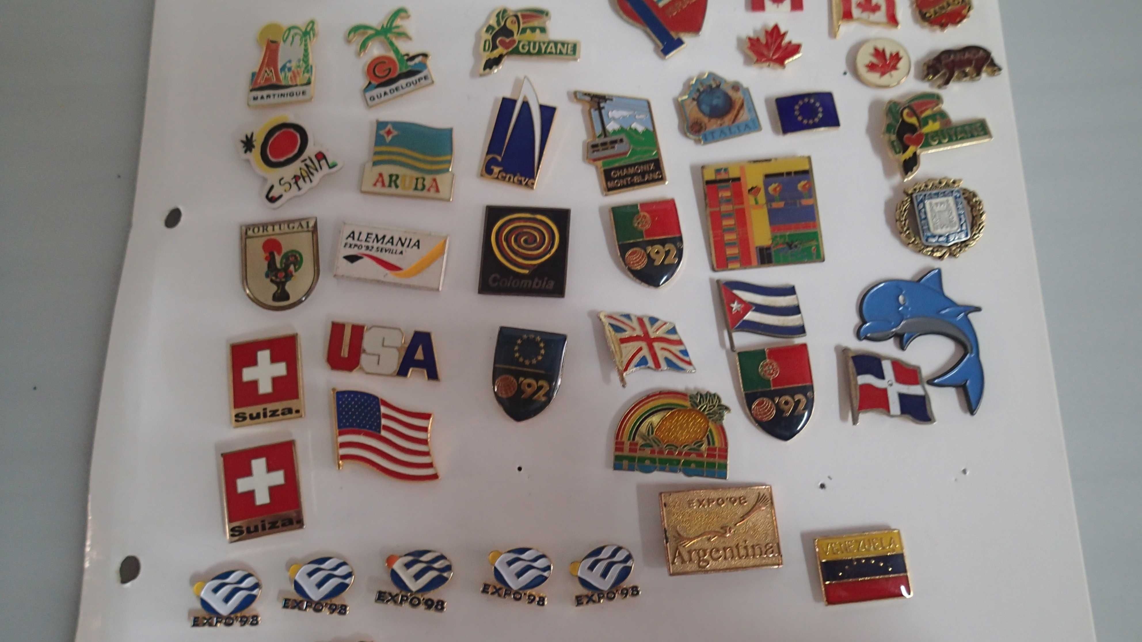 Pins da Expo 92,98 e Paises, Bebidas , Delta Café e Musica