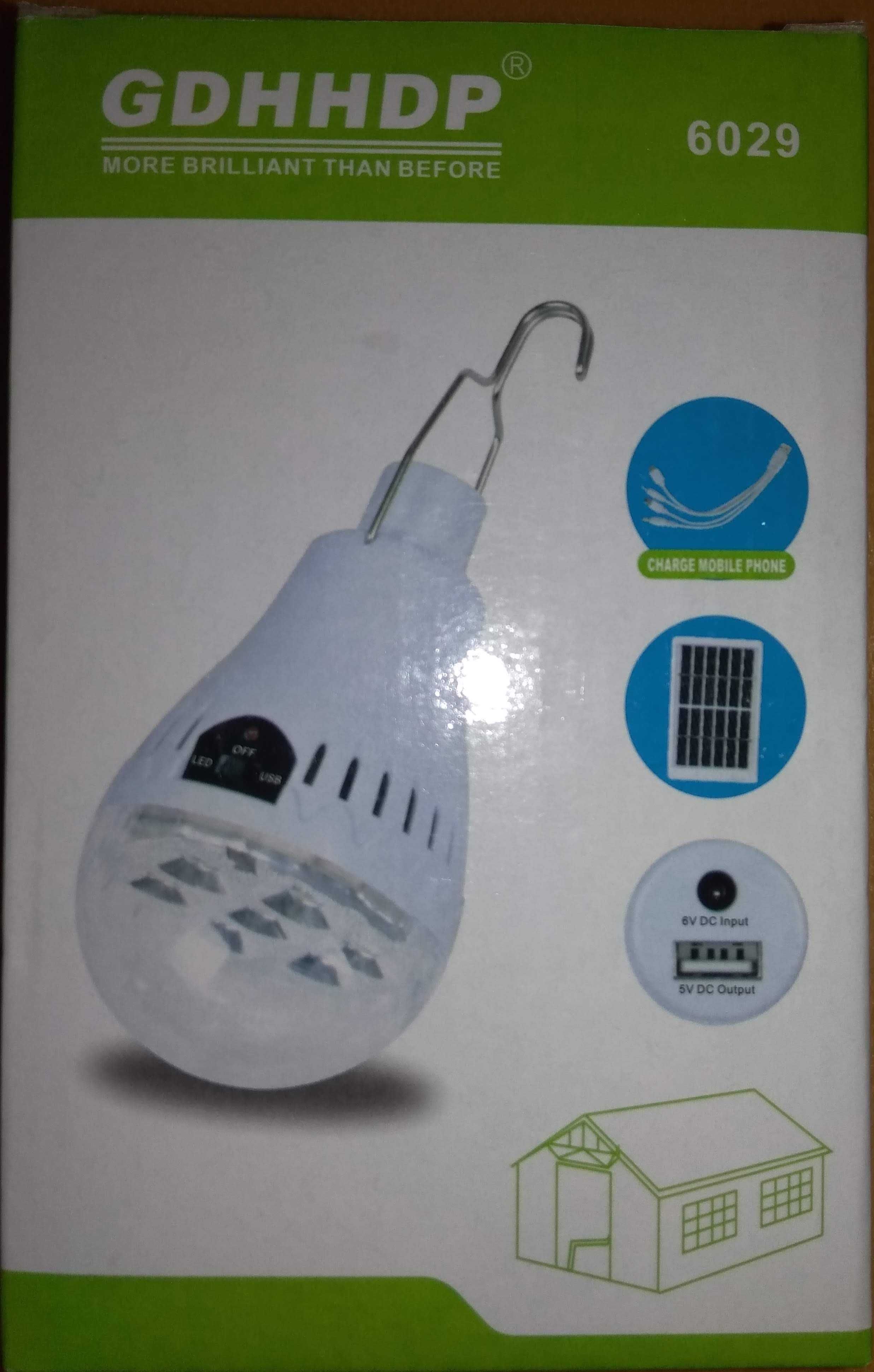 Лампа с солнечной батареей GD-6029 фонарик аккумуляторный для кемпинга