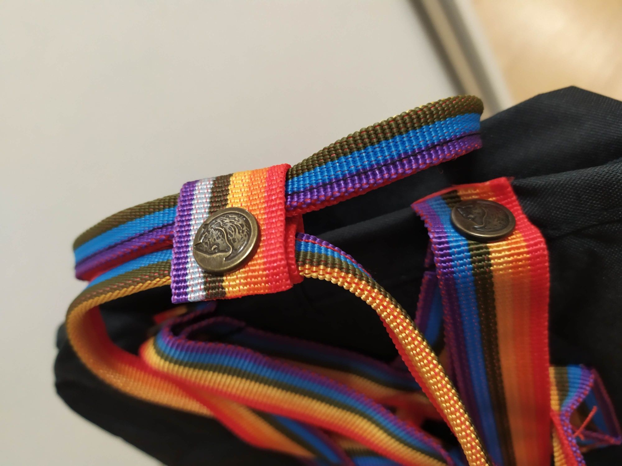 Школьный рюкзак kanken канкен ранец rainbow черный радужне ручки сумка