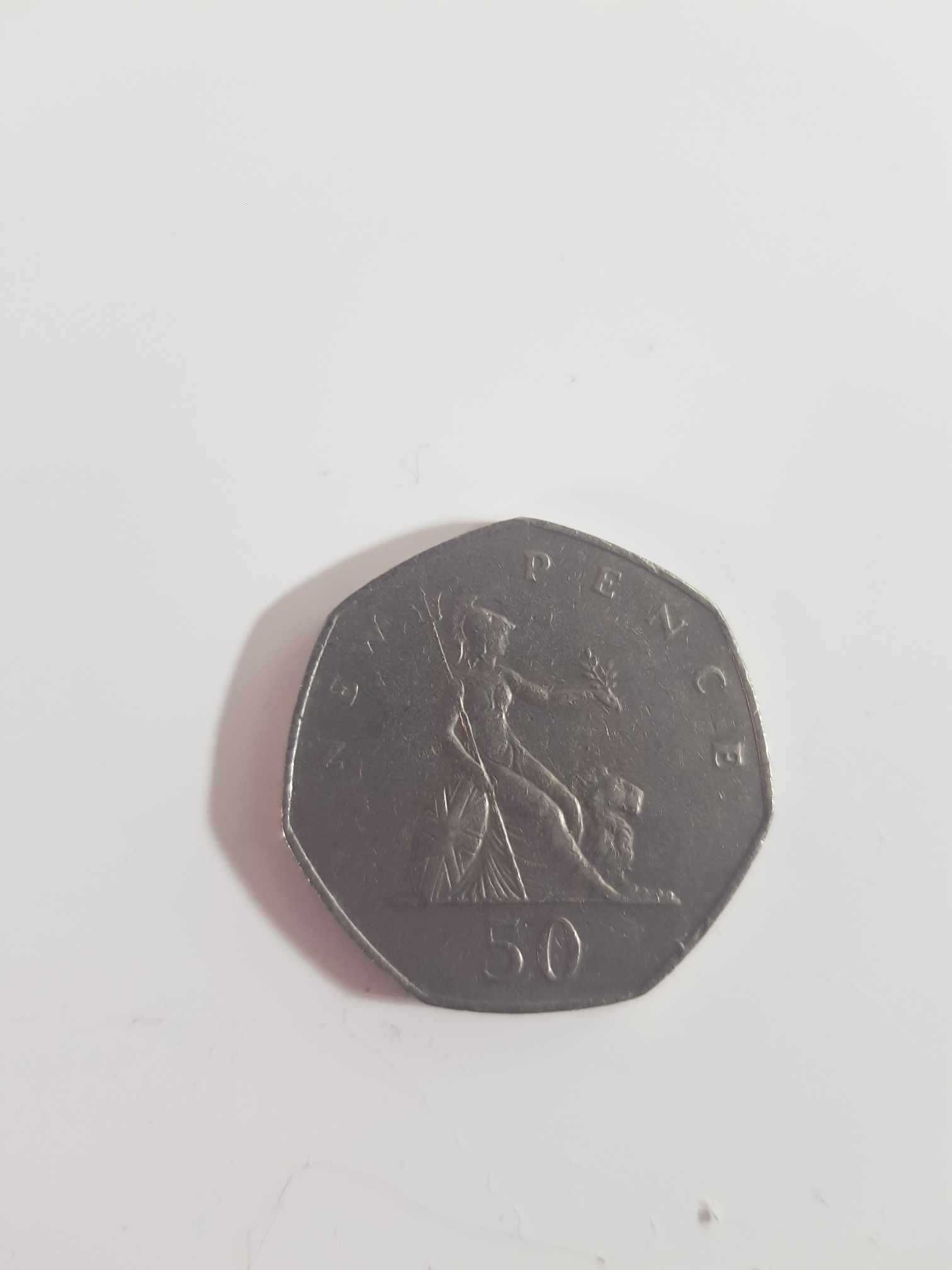 Moeda de 50 Pence Reino Unido 1978