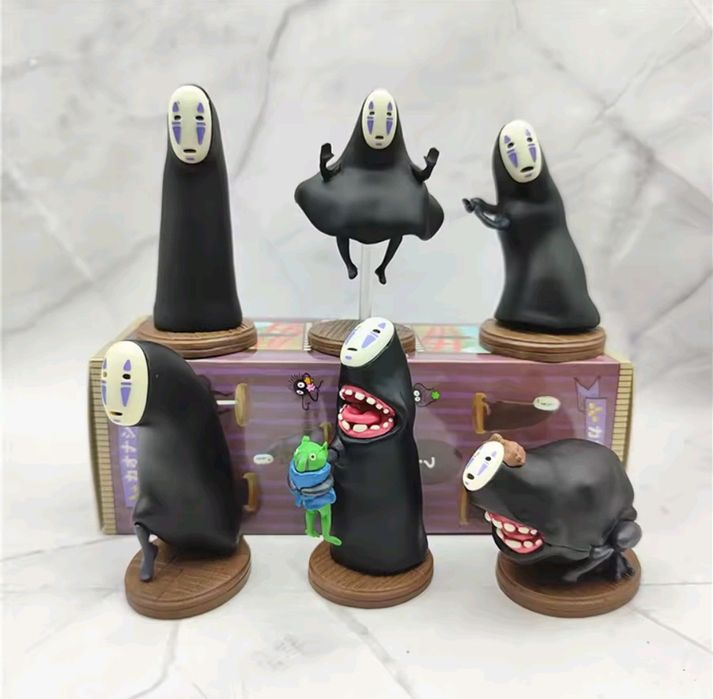 Conjunto de Figuras Kaonashi (No-Face) – Spirited Away – Como Novo