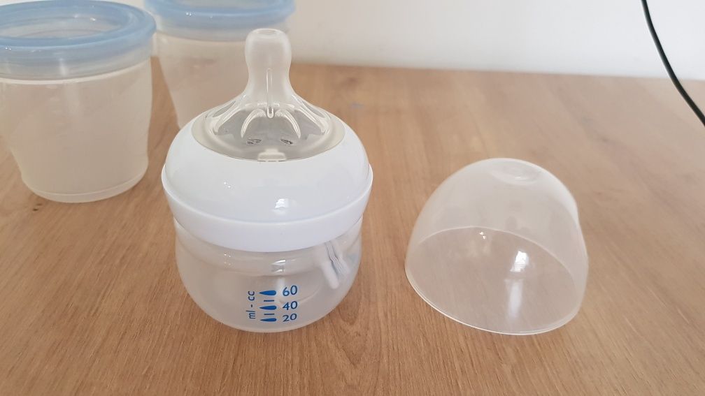 NOWA Avent butelka 60 ml + pojemniki na mleko 180ml pokarm niemowląt