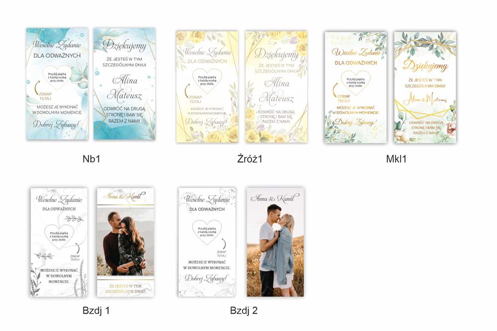 ZDRAPKI WESELNE 150 SZT. Podziękowania dla gości - Żółte róże