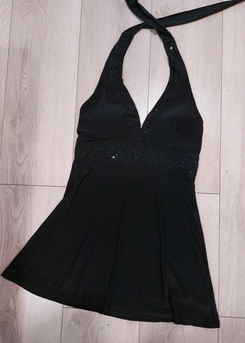 Czarna elegancka tunika z cekinami S - na sylwestra