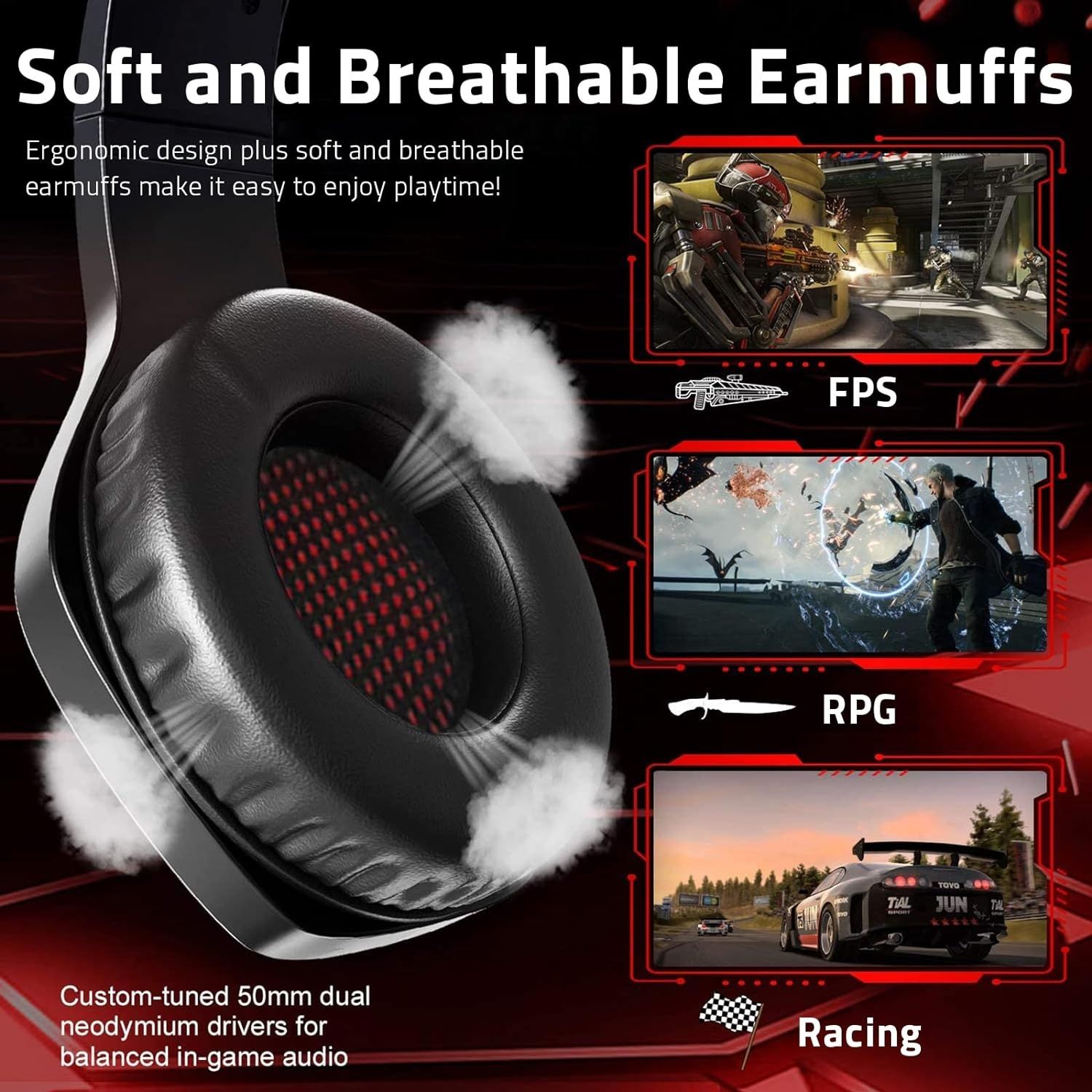 Fachixy FC100 zestaw słuchawkowy gamingowy do PS4/PS5/PC/Xbox / Ninten