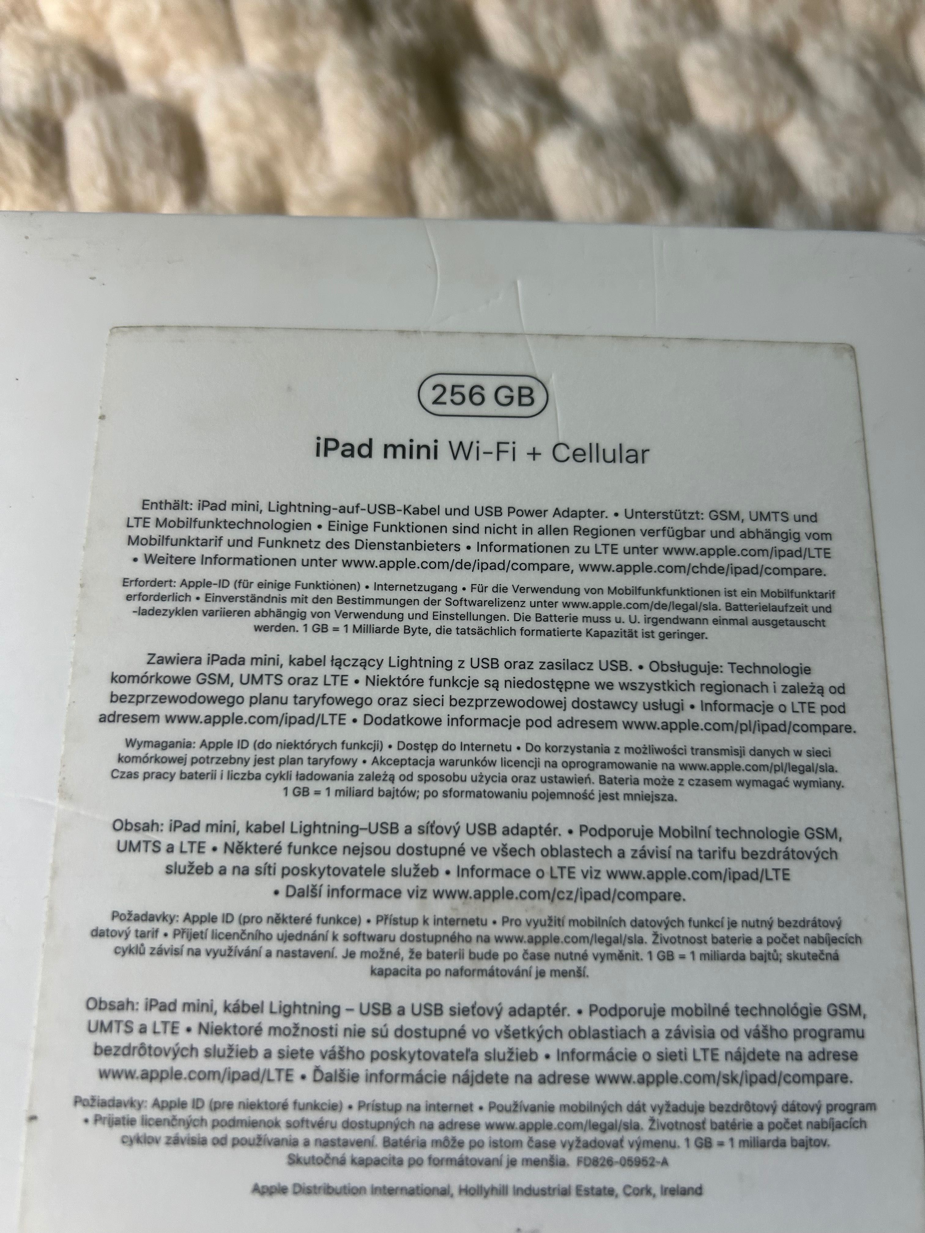 Tablet iPad mini 5 WiFi + Cellular 256GB Apple