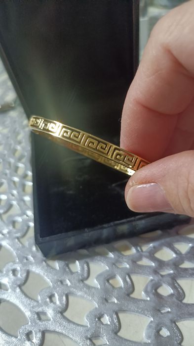 Bransoletka złota grecki wzór stał nierdzewna