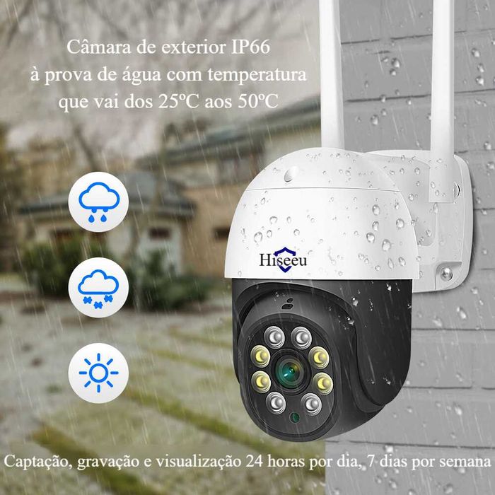 Câmara Vigilância Exterior / FullHD / WiFi / Visão Noturna a Cores