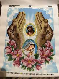 Картина вишита бісером « Молитва Марії».
