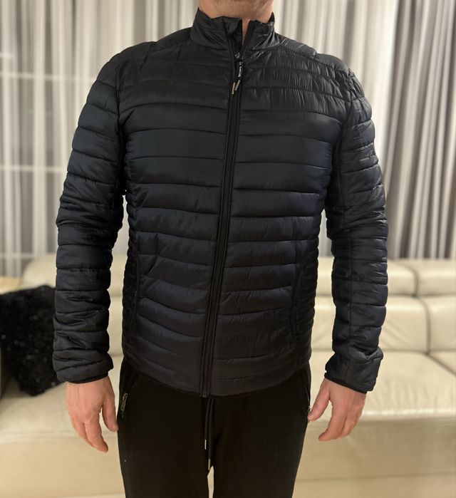 Męska pikowana kurtka jesienna granatowa L Indicode