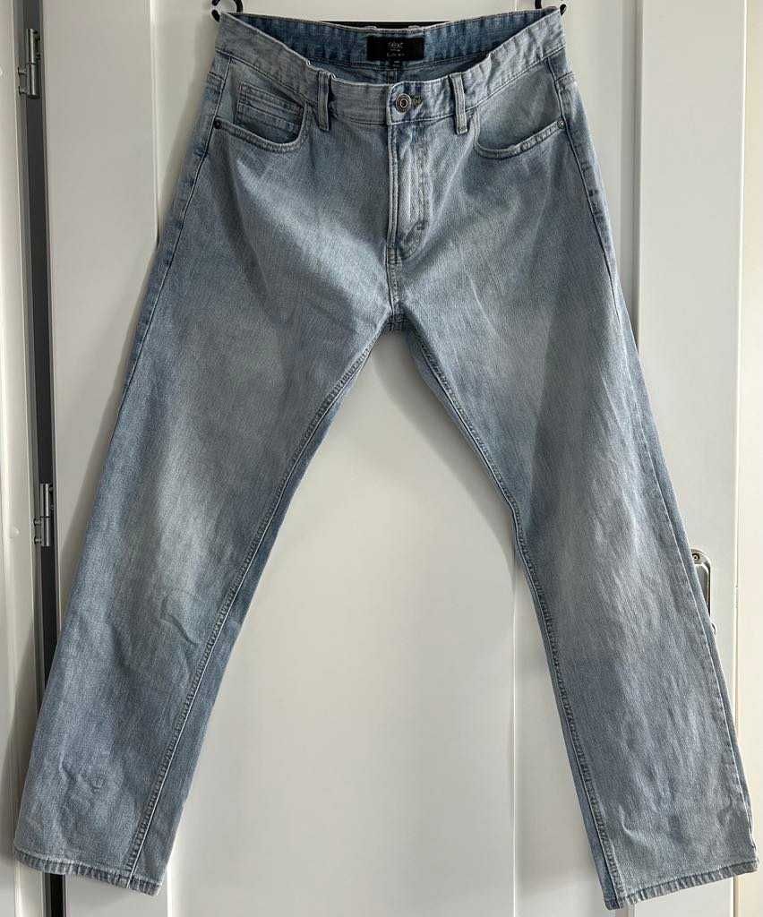 NEXT slim fit rozmiar 34 (XL): klasyczne jasne jeansy spodnie męskie