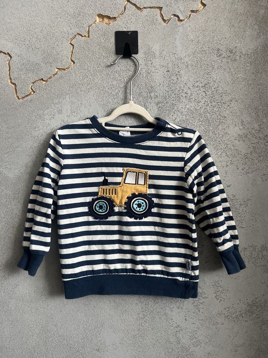 Bluza w paski z traktorem Smyk r. 80