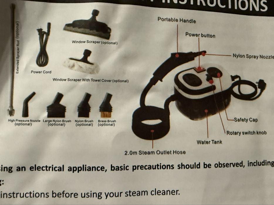 Пароочиститель с носадками