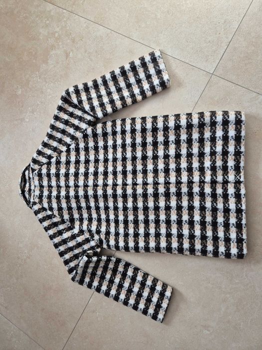 Płaszczyk zimowy jak nowy dla dziewczynki w kratkę RESERVED 152