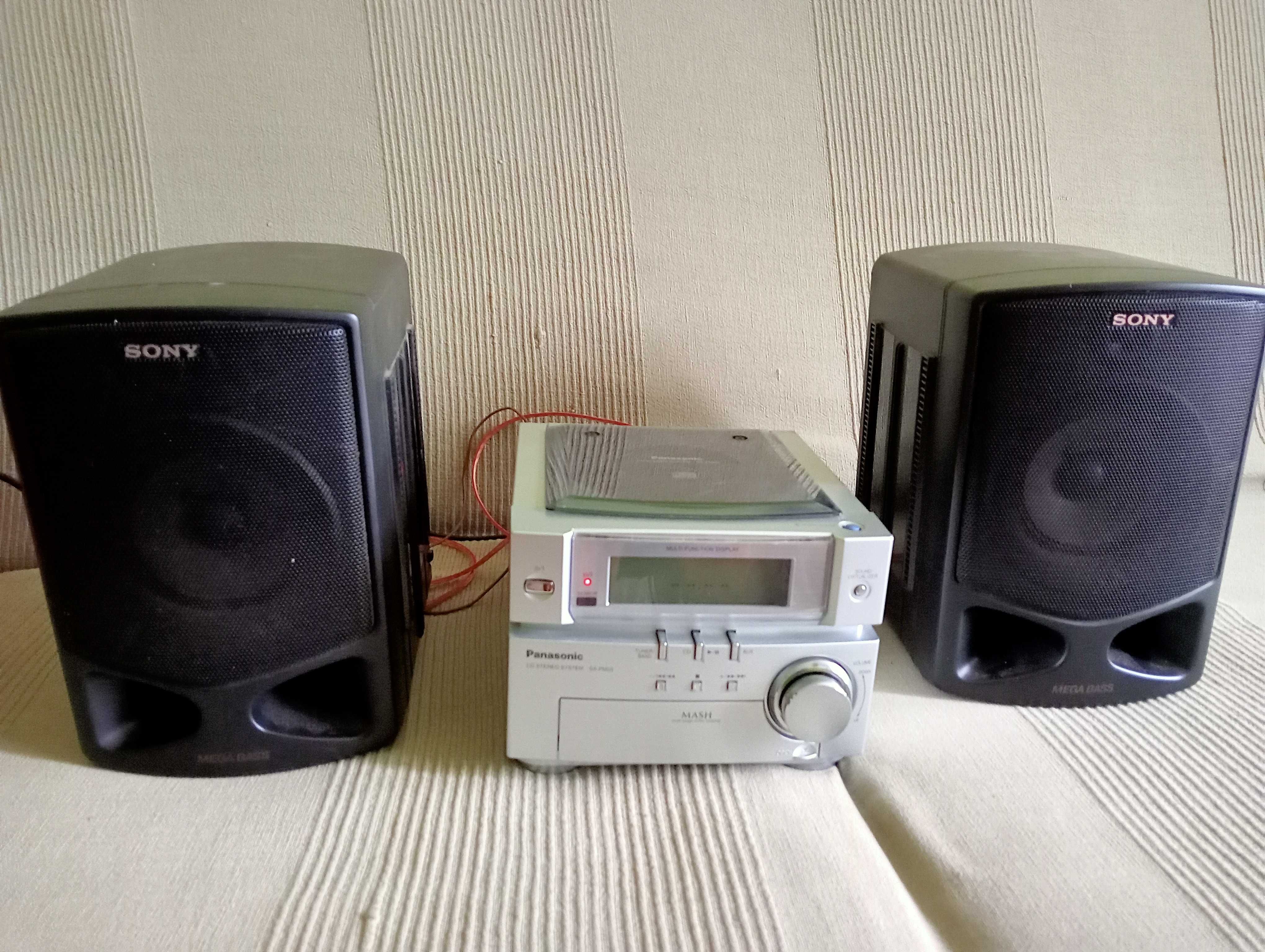 mini wieza panasonic sa -pm03 kolumny sony pilot