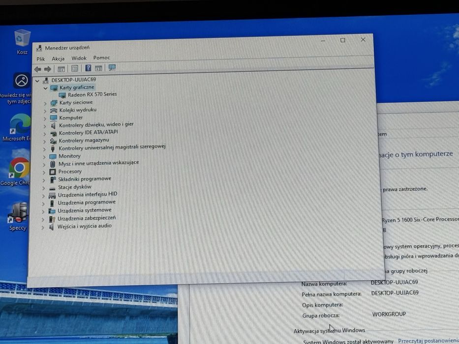 Mocny komputer gamingowy, 16GB, Ryzen 5, 2dyski SSD, RX 570