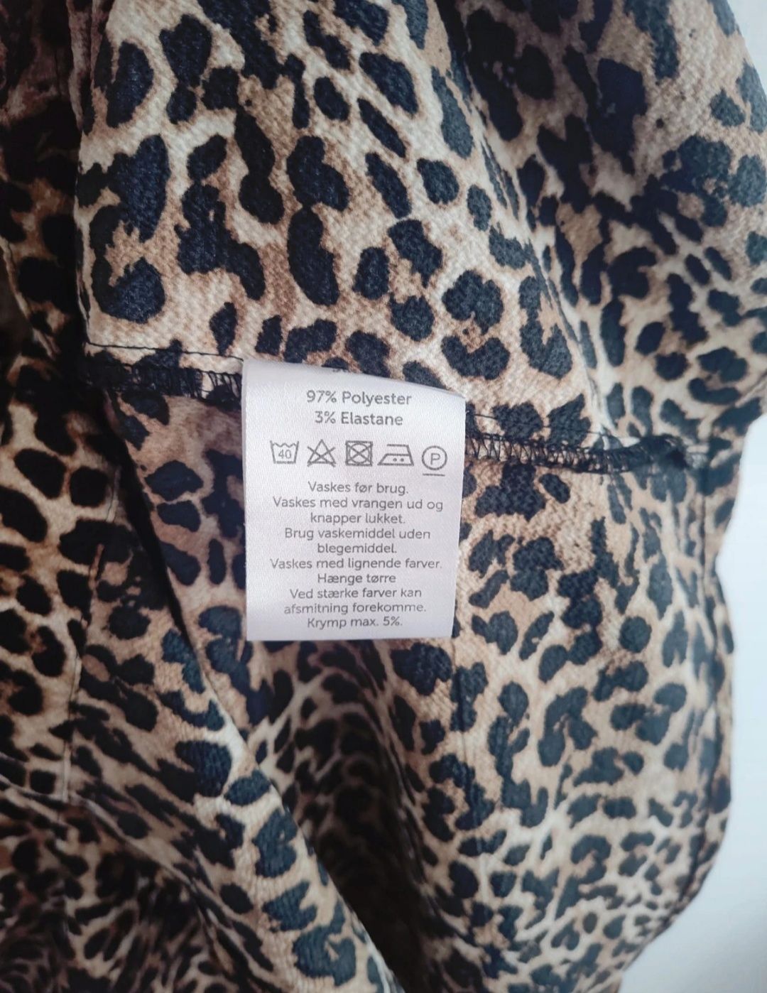 Koszula długa damska 48 panterka oversize brązowa lekka plus size