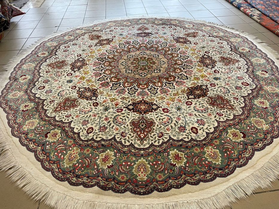 Piękny Perski Dywan okrągły Tabriz 180 cm