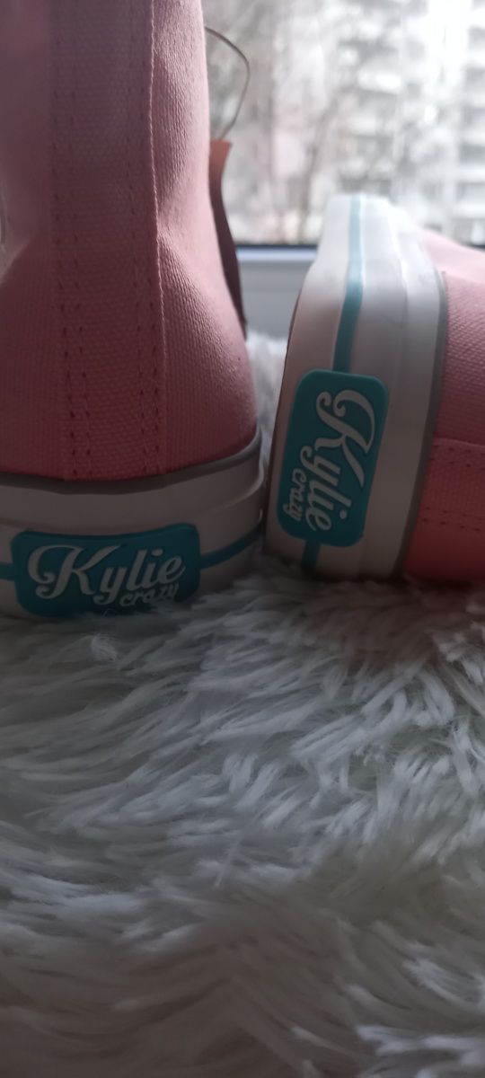 Wysokie trampki Kylie, nowe, 39, różowy/ łososiowy