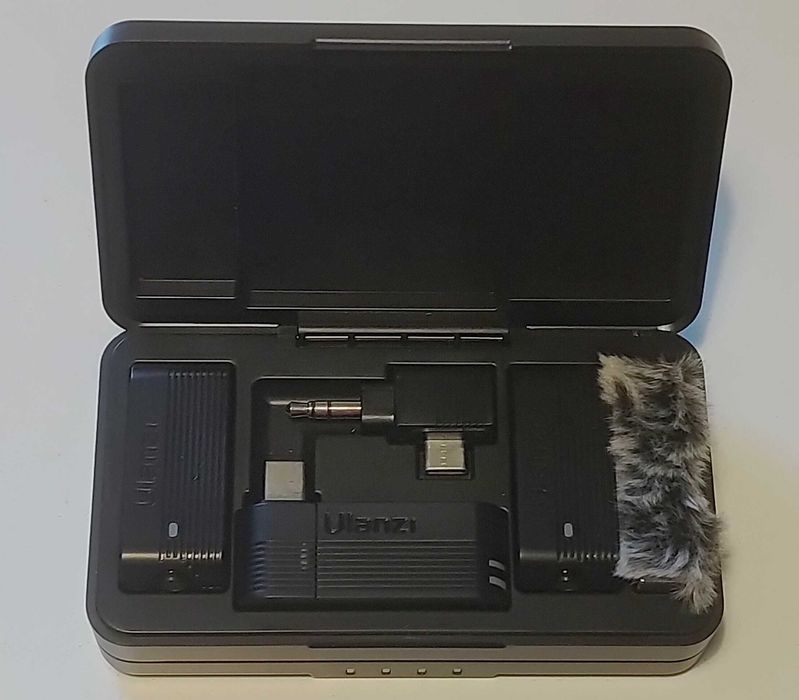 Ulanzi A100 mikrofon bezprzewodowy zestaw 2 mikrofony nadajnik