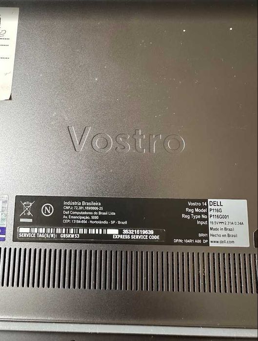 Portatil dell vostro 14 para peças(tela e teclado)