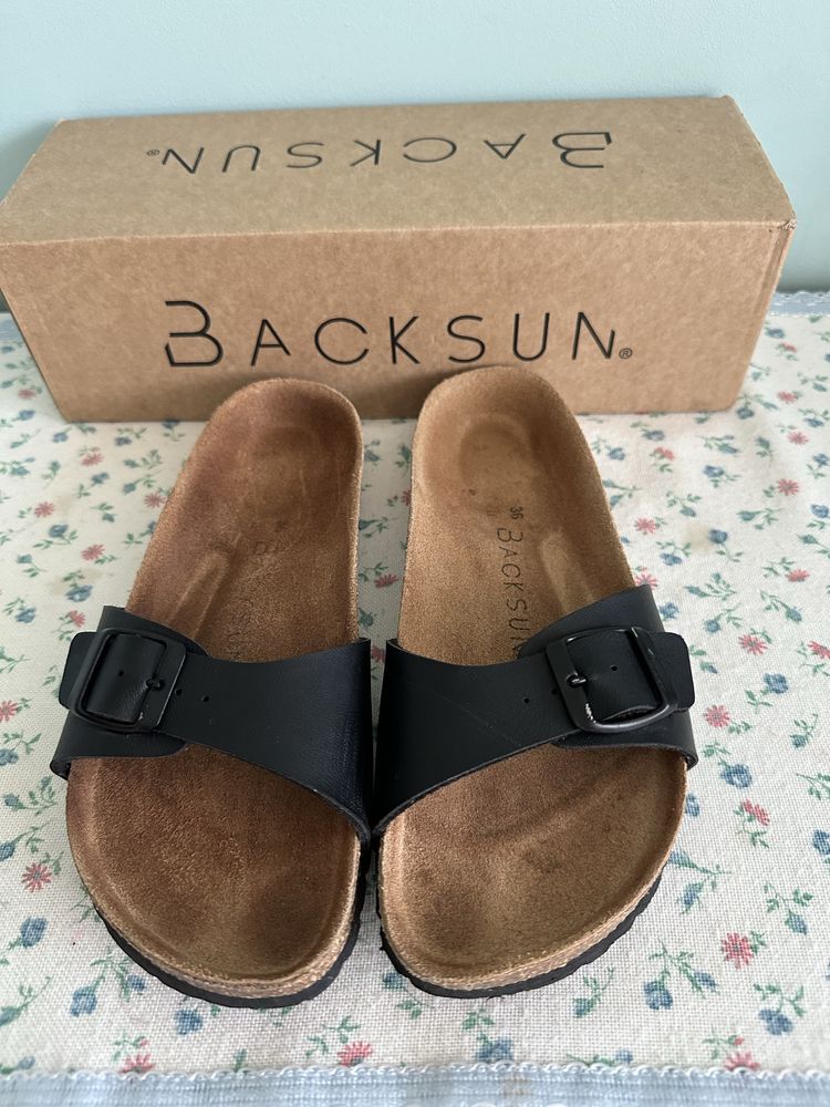 Czarne klapki Backsun 36 23cm