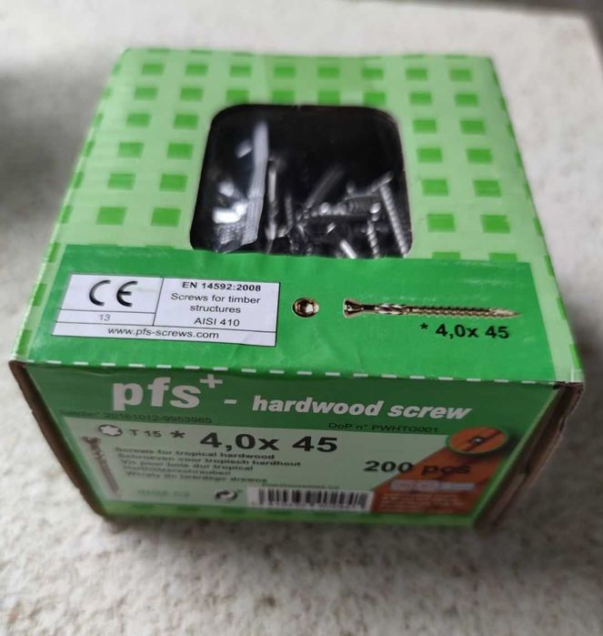Nierdzewne wkręty tarasowe 4x45 200szt  do tarasów